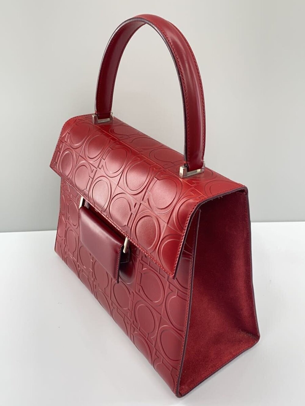 Salvatore Ferragamo over Leather All RED Handbag Red